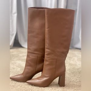 Steve Madden tall leather boots in brown color